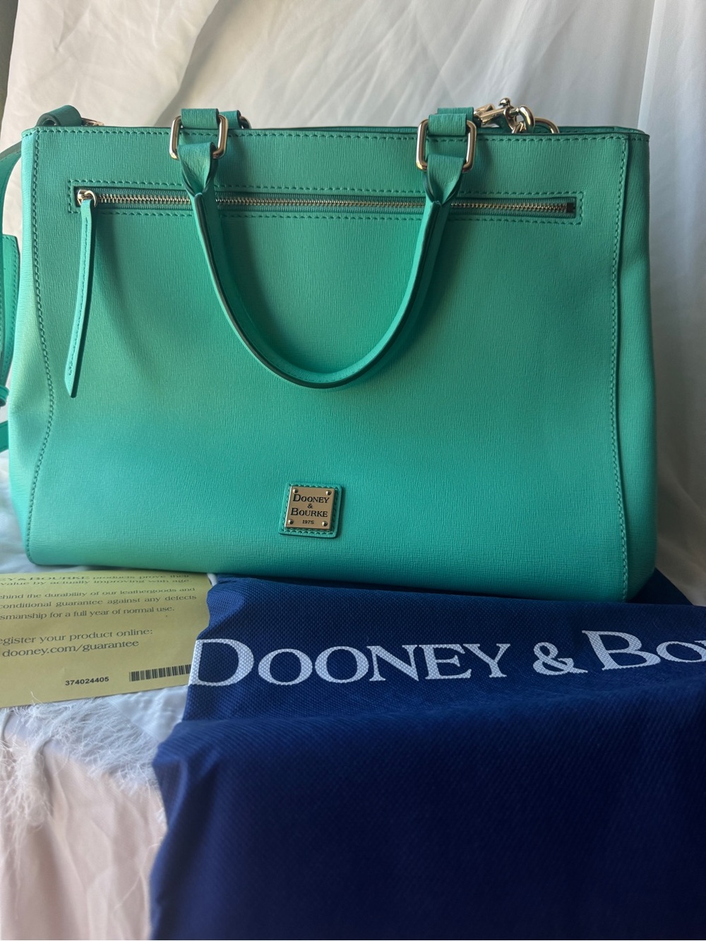 Dooney & Bourke Teal Green Leather Satchel